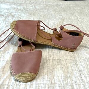 Nautica Pink Mauve Espadrille Lace Up Flats